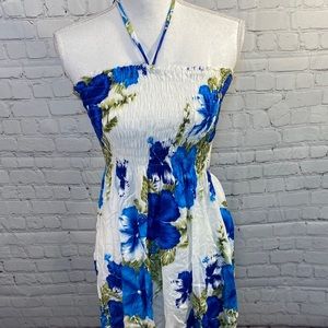 FAIRTRADE BERMUDA Swim Cover Up White/Blue-Small